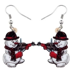3 for $15 Snowman Acrylic Dangle Earrings